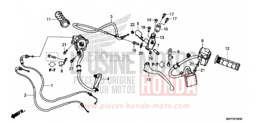 LEVIER DE GUIDON/COMMUTATEUR/CABLE CBR500RAM de 2021